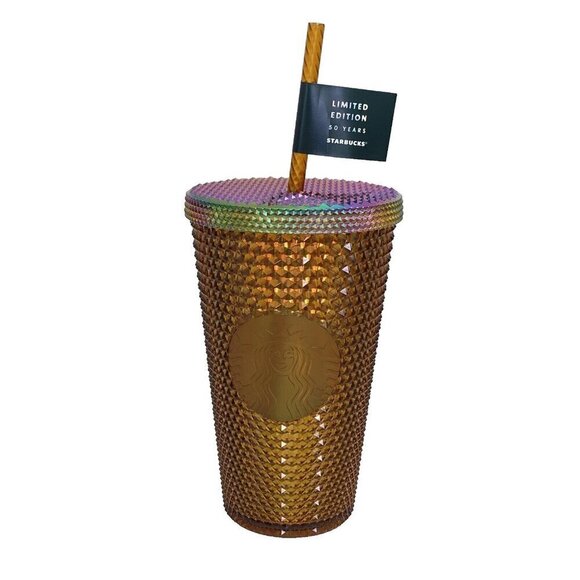Starbucks 2021 Limited Edition 50 Years Copper Gold Studded 16 oz. Tumbler Cup - Picture 1 of 7